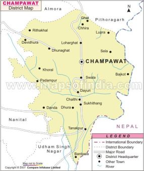 Map of Champawat, Uttrakhand