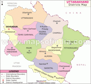 Map of Uttrakhand